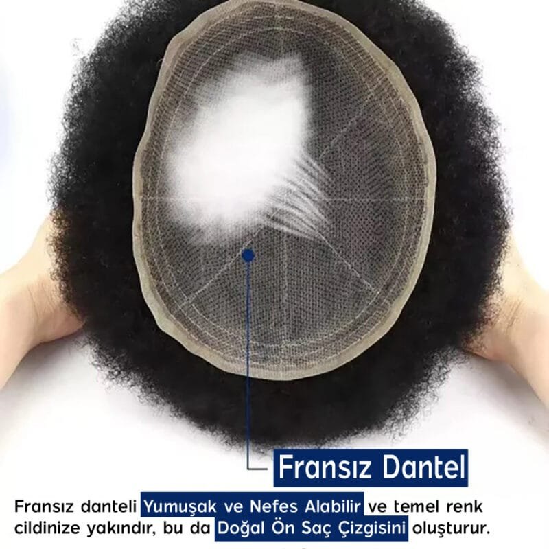 TOUPEE.TR Afro Fransız Dantel Protez Saç