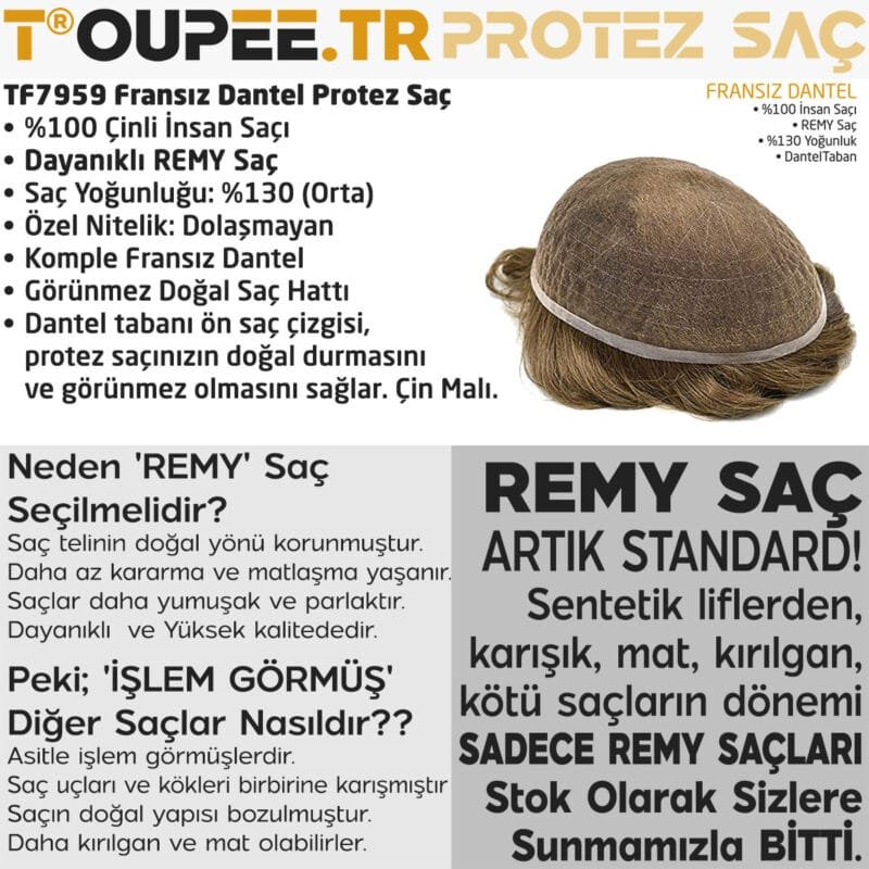 Fransız TOUPEE.TR Dantel Protez Saç Detaylar